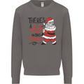 There's a Ho In This House Funny Christmas Mens Sweatshirt Jumper Charcoal