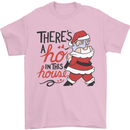 There's a Ho In This House Funny Christmas Mens T-Shirt Cotton Gildan Light Pink