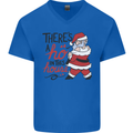 There's a Ho In This House Funny Christmas Mens V-Neck Cotton T-Shirt Royal Blue