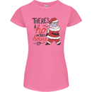 There's a Ho In This House Funny Christmas Womens Petite Cut T-Shirt Azalea