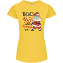 There's a Ho In This House Funny Christmas Womens Petite Cut T-Shirt Yellow