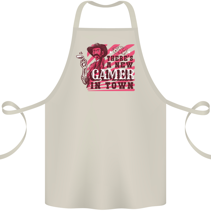 There's a New Gamer in Town Gaming Cotton Apron 100% Organic Natural