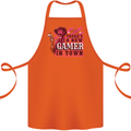 There's a New Gamer in Town Gaming Cotton Apron 100% Organic Orange