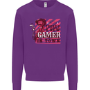 There's a New Gamer in Town Gaming Kids Sweatshirt Jumper Purple
