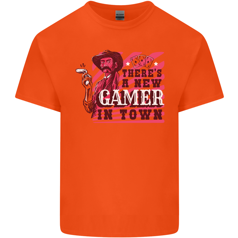 There's a New Gamer in Town Gaming Kids T-Shirt Childrens Orange