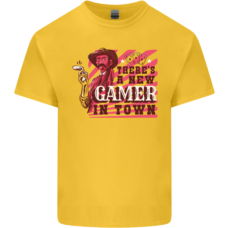 There's a New Gamer in Town Gaming Kids T-Shirt Childrens Yellow