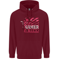 There's a New Gamer in Town Gaming Mens 80% Cotton Hoodie Maroon