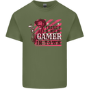 There's a New Gamer in Town Gaming Mens Cotton T-Shirt Tee Top Military Green