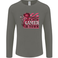 There's a New Gamer in Town Gaming Mens Long Sleeve T-Shirt Charcoal