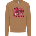 There's a New Gamer in Town Gaming Mens Sweatshirt Jumper Caramel Latte
