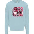 There's a New Gamer in Town Gaming Mens Sweatshirt Jumper Light Blue