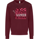 There's a New Gamer in Town Gaming Mens Sweatshirt Jumper Maroon