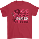 There's a New Gamer in Town Gaming Mens T-Shirt Cotton Gildan Red