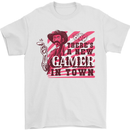 There's a New Gamer in Town Gaming Mens T-Shirt Cotton Gildan White
