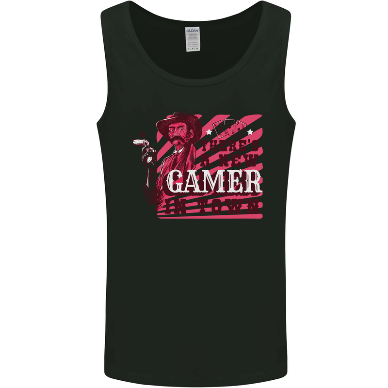 There's a New Gamer in Town Gaming Mens Vest Tank Top Black