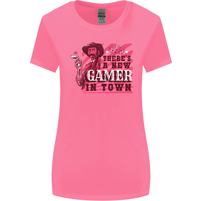 There's a New Gamer in Town Gaming Womens Wider Cut T-Shirt Azalea