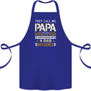 They Call Me Papa Funny Father's Day Cotton Apron 100% Organic Royal Blue