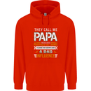 They Call Me Papa Funny Father's Day Mens 80% Cotton Hoodie Bright Red