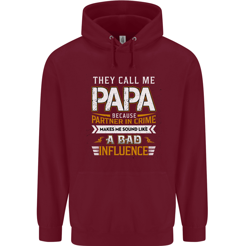 They Call Me Papa Funny Father's Day Mens 80% Cotton Hoodie Maroon