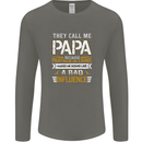 They Call Me Papa Funny Father's Day Mens Long Sleeve T-Shirt Charcoal