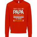 They Call Me Papa Funny Father's Day Mens Sweatshirt Jumper Bright Red