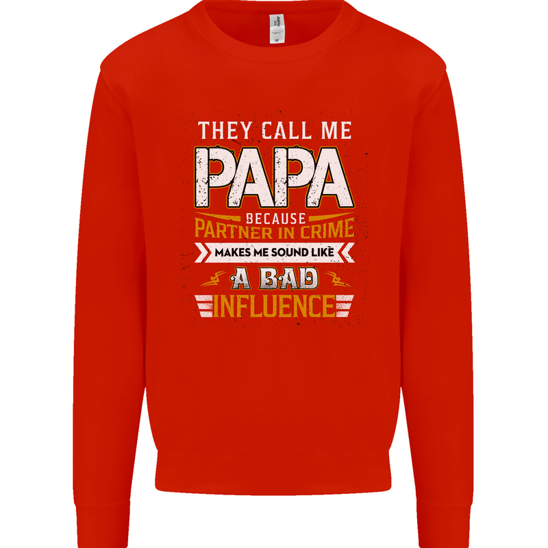 They Call Me Papa Funny Father's Day Mens Sweatshirt Jumper Bright Red