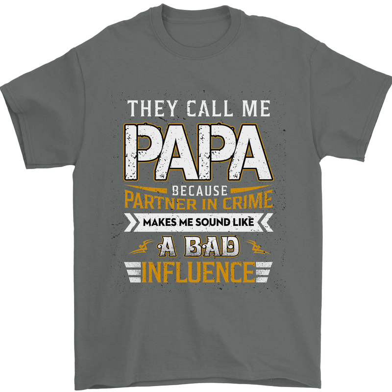 They Call Me Papa Funny Father's Day Mens T-Shirt Cotton Gildan Charcoal