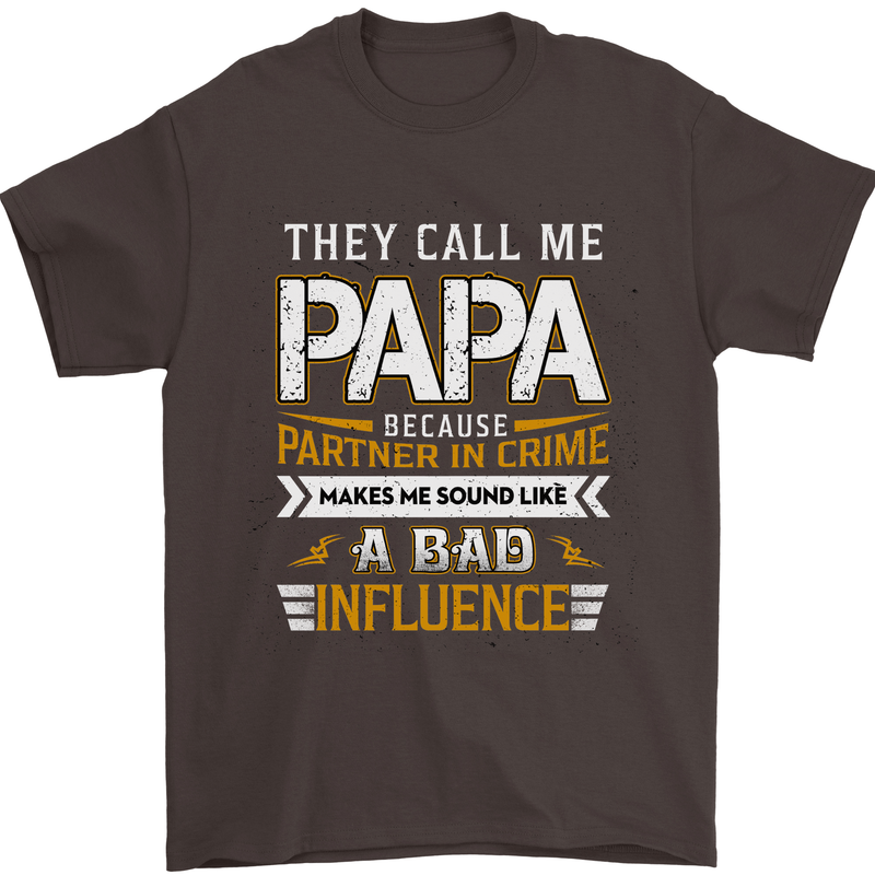 They Call Me Papa Funny Father's Day Mens T-Shirt Cotton Gildan Dark Chocolate
