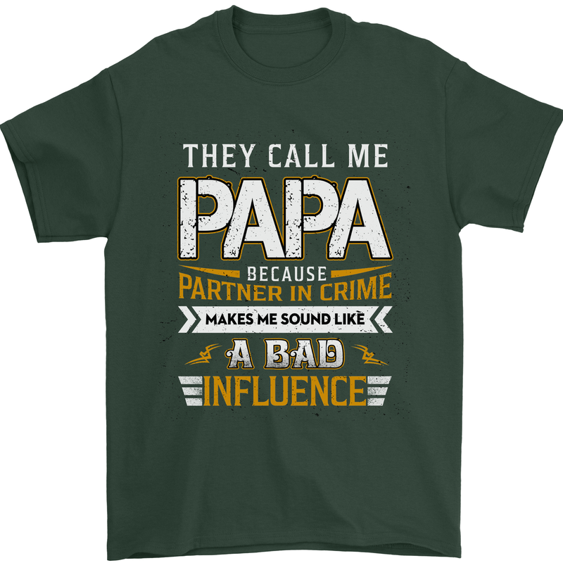 They Call Me Papa Funny Father's Day Mens T-Shirt Cotton Gildan Forest Green