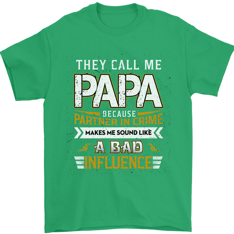 They Call Me Papa Funny Father's Day Mens T-Shirt Cotton Gildan Irish Green