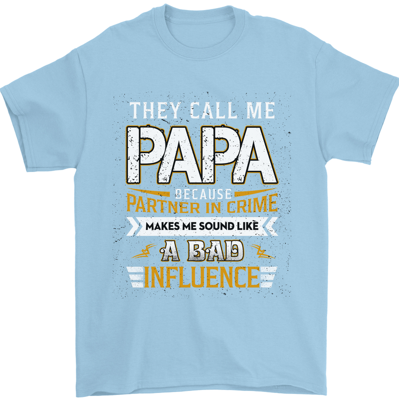 They Call Me Papa Funny Father's Day Mens T-Shirt Cotton Gildan Light Blue