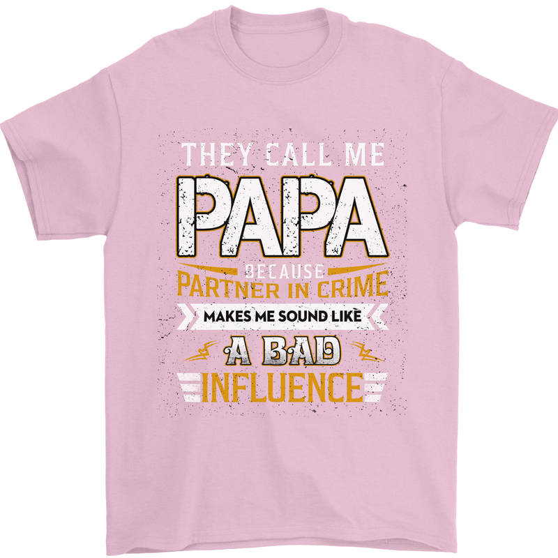 They Call Me Papa Funny Father's Day Mens T-Shirt Cotton Gildan Light Pink