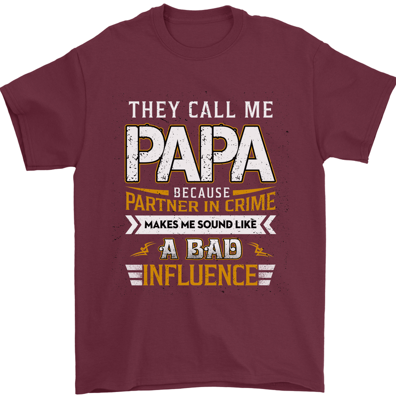 They Call Me Papa Funny Father's Day Mens T-Shirt Cotton Gildan Maroon