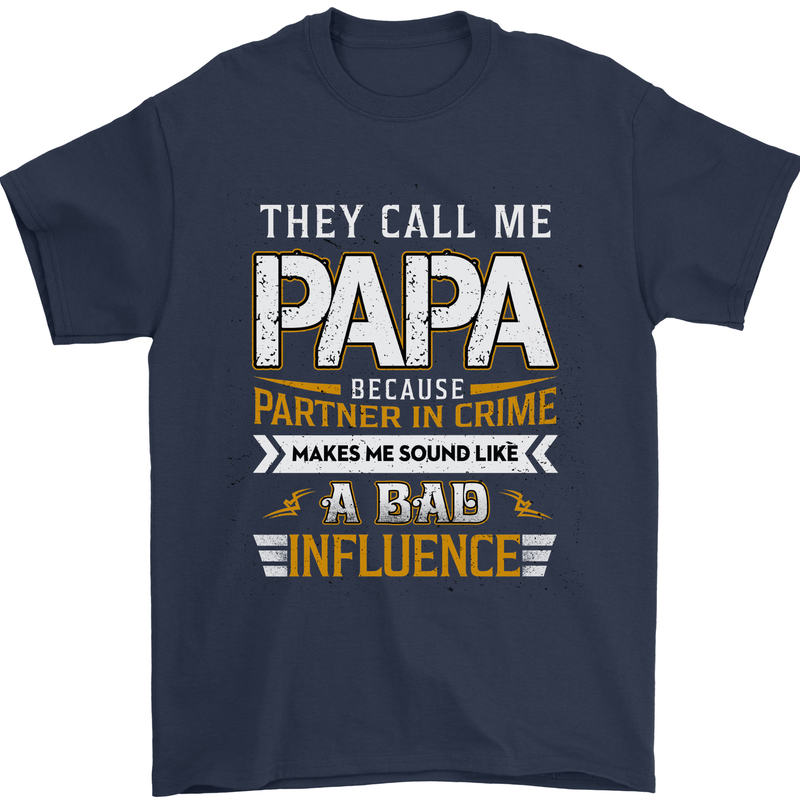 They Call Me Papa Funny Father's Day Mens T-Shirt Cotton Gildan Navy Blue