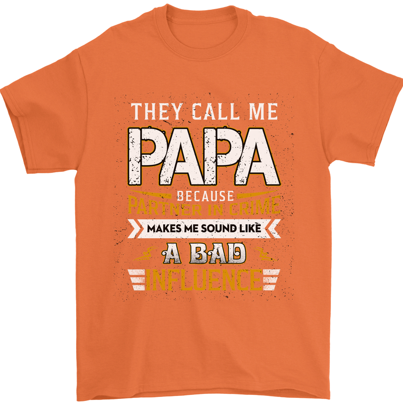 They Call Me Papa Funny Father's Day Mens T-Shirt Cotton Gildan Orange