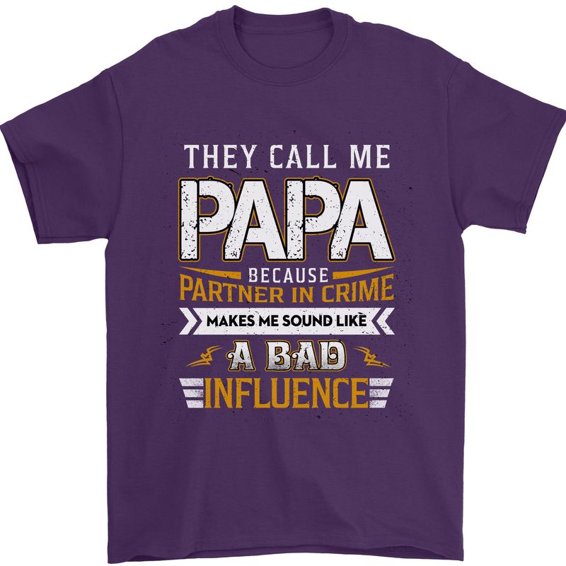 They Call Me Papa Funny Father's Day Mens T-Shirt Cotton Gildan Purple