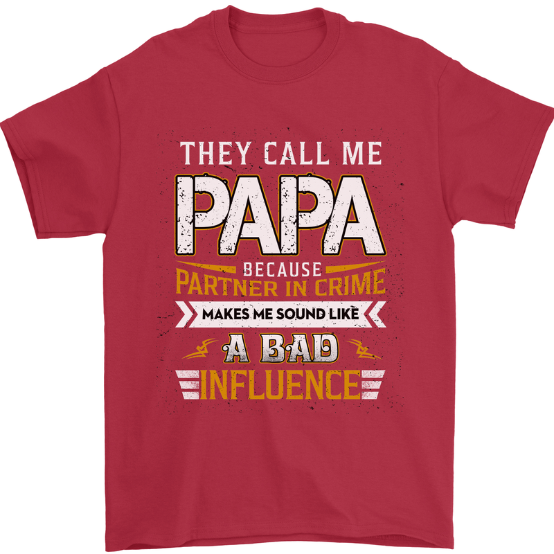 They Call Me Papa Funny Father's Day Mens T-Shirt Cotton Gildan Red