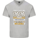 They Call Me Papa Funny Father's Day Mens V-Neck Cotton T-Shirt Sports Grey