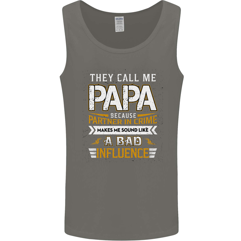 They Call Me Papa Funny Father's Day Mens Vest Tank Top Charcoal