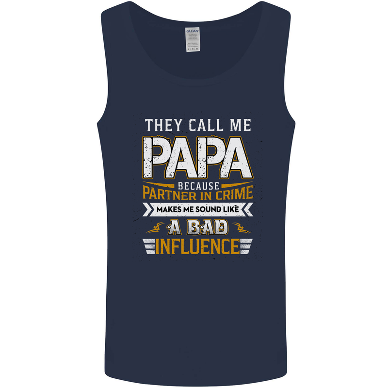 They Call Me Papa Funny Father's Day Mens Vest Tank Top Navy Blue
