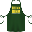 Think Bike! Cycling Biker Motorbike Bicycle Cotton Apron 100% Organic Forest Green