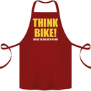 Think Bike! Cycling Biker Motorbike Bicycle Cotton Apron 100% Organic Maroon