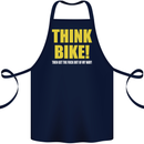 Think Bike! Cycling Biker Motorbike Bicycle Cotton Apron 100% Organic Navy Blue