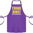 Think Bike! Cycling Biker Motorbike Bicycle Cotton Apron 100% Organic Purple