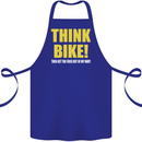Think Bike! Cycling Biker Motorbike Bicycle Cotton Apron 100% Organic Royal Blue