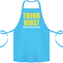 Think Bike! Cycling Biker Motorbike Bicycle Cotton Apron 100% Organic Turquoise
