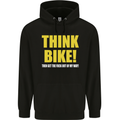 Think Bike! Cycling Biker Motorbike Bicycle Mens 80% Cotton Hoodie Black