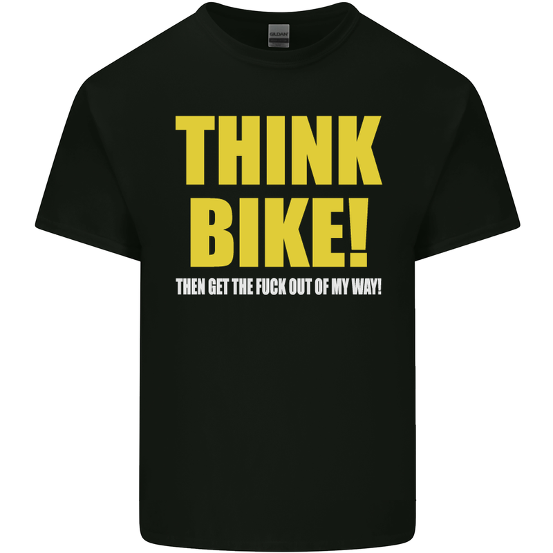 Think Bike! Cycling Biker Motorbike Bicycle Mens Cotton T-Shirt Tee Top Black