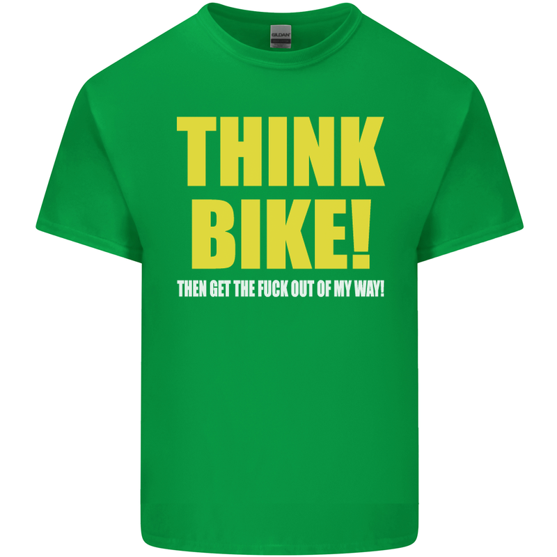 Think Bike! Cycling Biker Motorbike Bicycle Mens Cotton T-Shirt Tee Top Irish Green