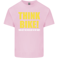 Think Bike! Cycling Biker Motorbike Bicycle Mens Cotton T-Shirt Tee Top Light Pink